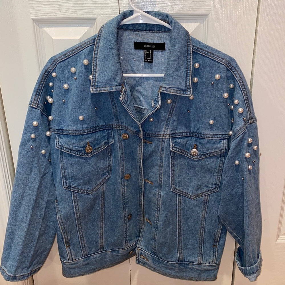 Forever 21 Pearl Denim Jacket